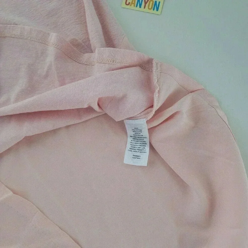 Harper Canyon Tee Girls 14/16 Pink NWT Hi-Lo Scoop Neck Knit Woven